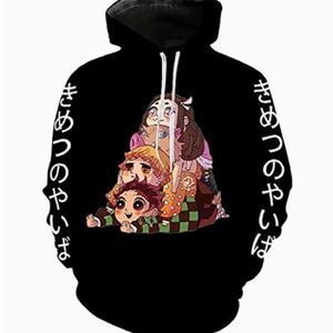 Anime Graphic Black Hoodie